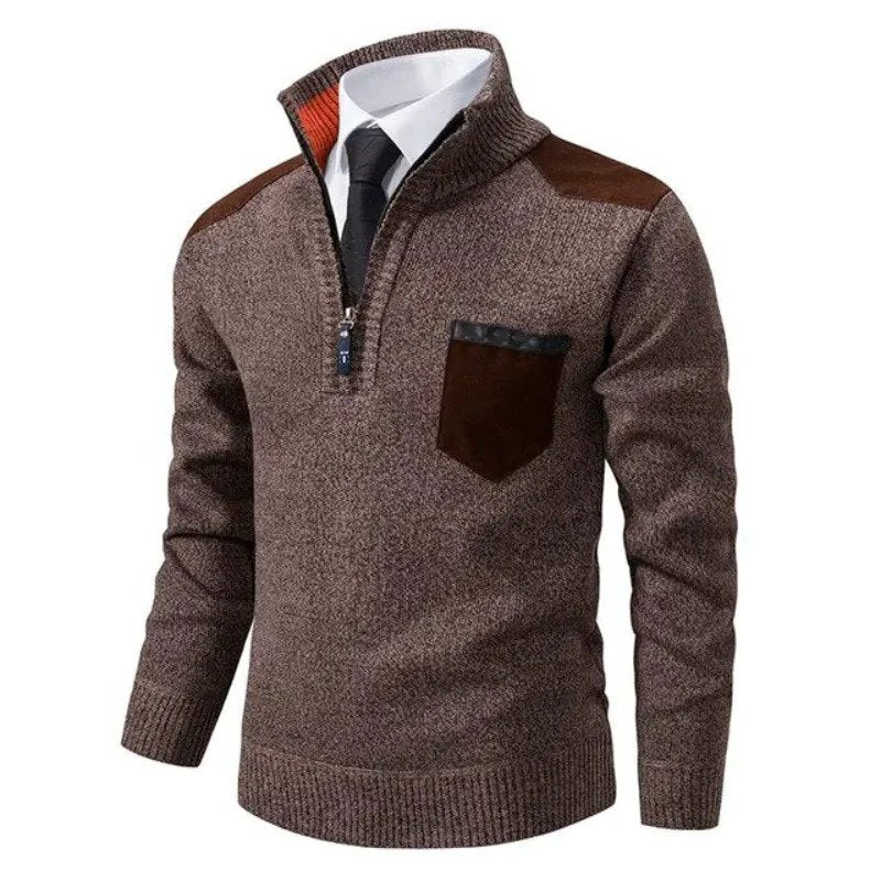 Camisola caxemira masculina de corte confortável e design atemporal