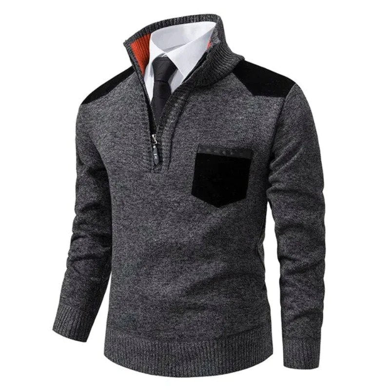 Camisola caxemira masculina de corte confortável e design atemporal