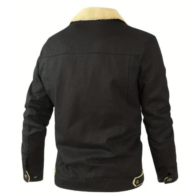 Bomber jacket homem forrada Sherpa com botões para inverno