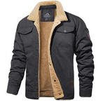 Bomber jacket homem forrada Sherpa com botões para inverno