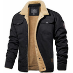 Bomber jacket homem forrada Sherpa com botões para inverno