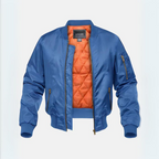 Bomber jacket homem acolchoada com fecho de correr para outono e inverno