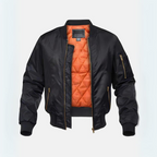 Bomber jacket homem acolchoada com fecho de correr para outono e inverno