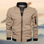 Bomber jacket homem slim fit corta-vento com fecho zip