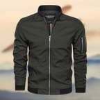 Bomber jacket homem slim fit corta-vento com fecho zip