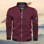 Bomber jacket homem slim fit corta-vento com fecho zip