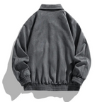 Bomber jacket masculina oversize retrô com botões frontais estilo vintage