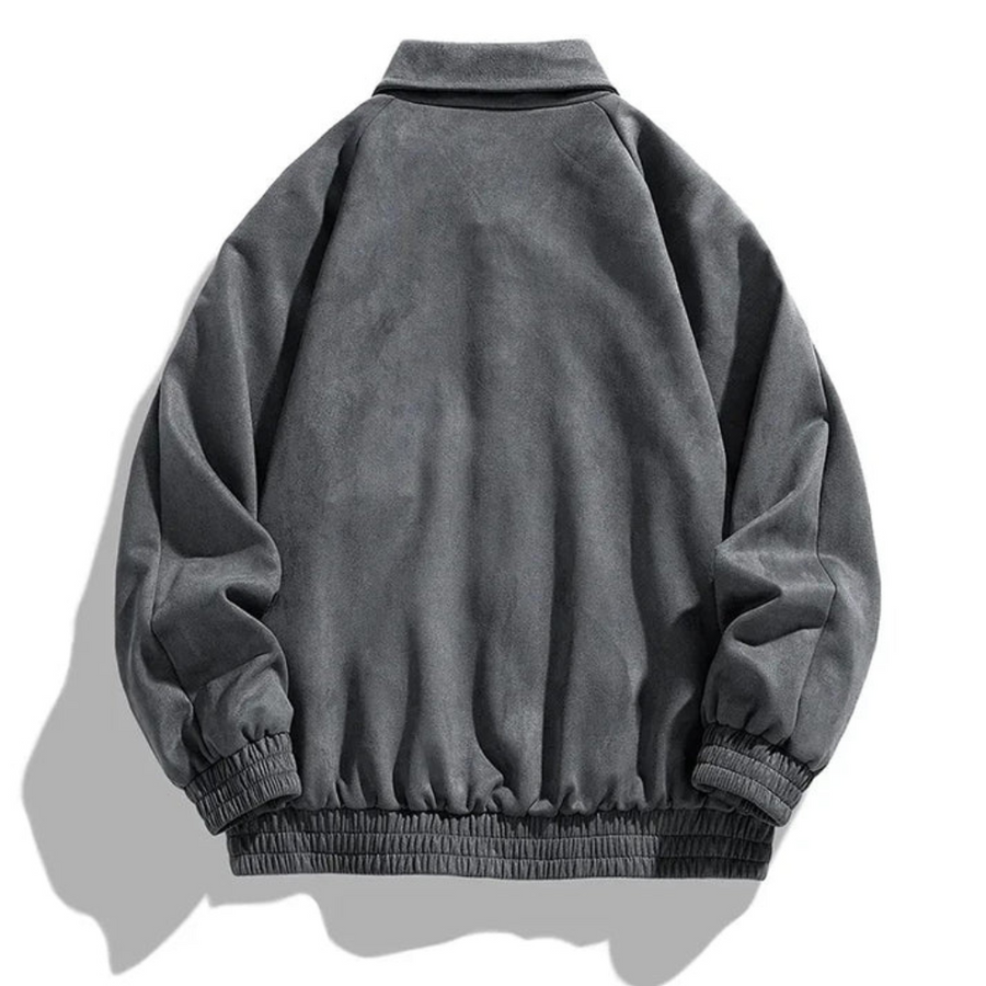 Bomber jacket masculina oversize retrô com botões frontais estilo vintage