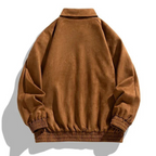 Bomber jacket masculina oversize retrô com botões frontais estilo vintage