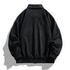 Bomber jacket masculina oversize retrô com botões frontais estilo vintage