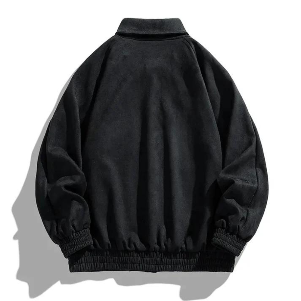 Bomber jacket masculina oversize retrô com botões frontais estilo vintage