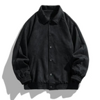 Bomber jacket masculina oversize retrô com botões frontais estilo vintage