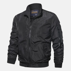 Jaqueta bomber homem corta-vento com zip frontal e punhos em ribana