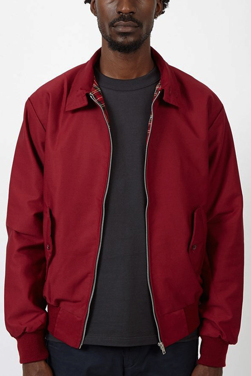 Bomber jacket homem Harrington com fecho de correr e punhos canelados