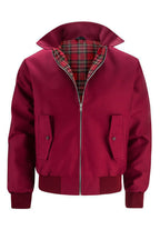 Bomber jacket homem Harrington com fecho de correr e punhos canelados
