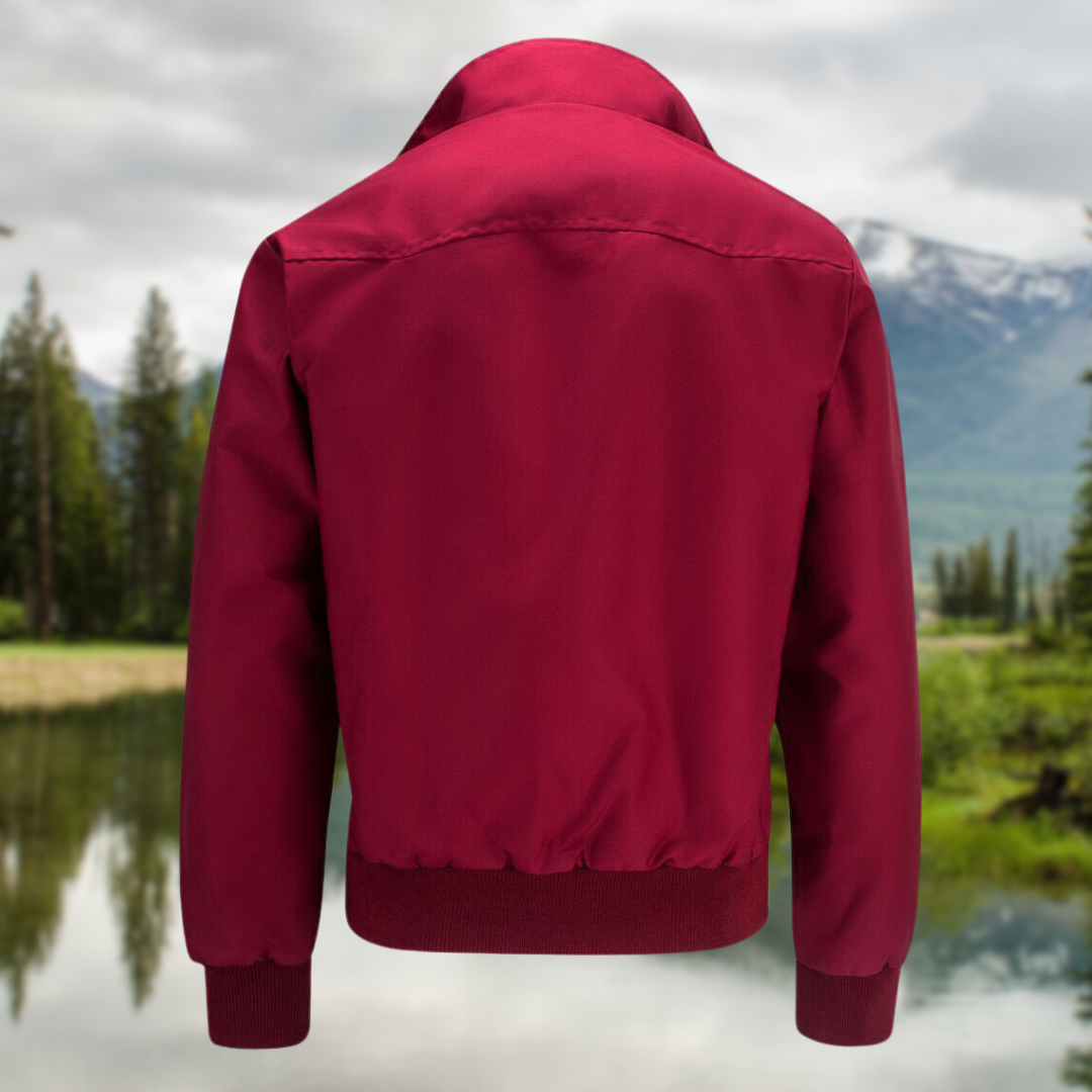 Bomber jacket homem Harrington com fecho de correr e punhos canelados