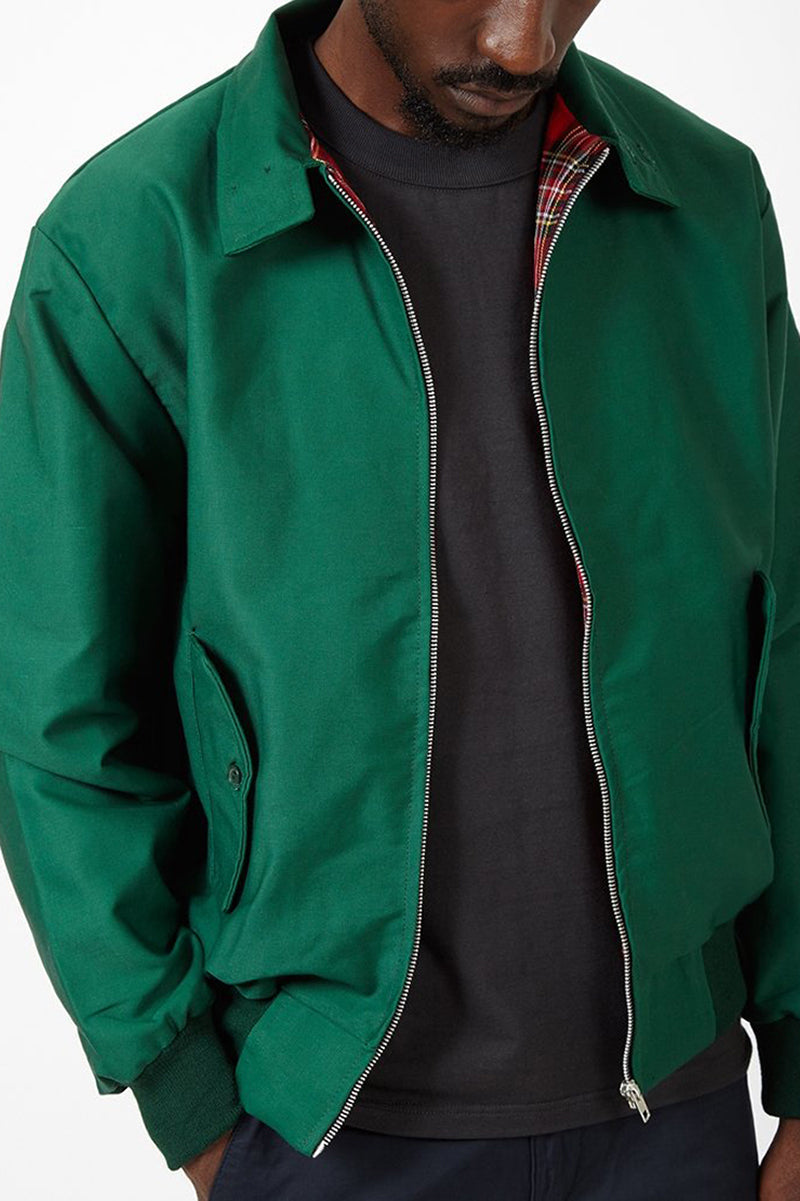 Bomber jacket homem Harrington com fecho de correr e punhos canelados