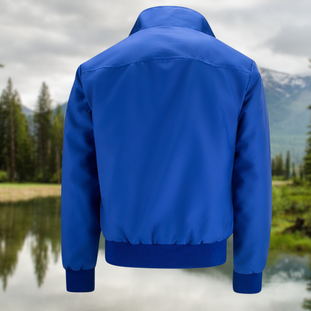 Bomber jacket homem Harrington com fecho de correr e punhos canelados