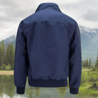 Bomber jacket homem Harrington com fecho de correr e punhos canelados
