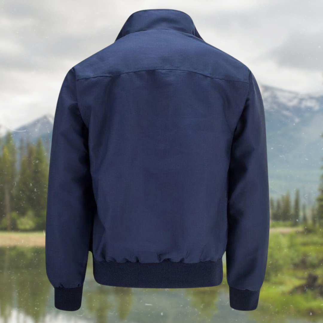 Bomber jacket homem Harrington com fecho de correr e punhos canelados
