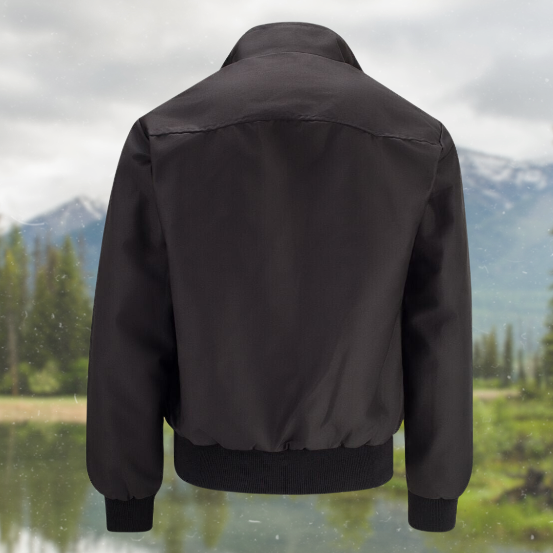Bomber jacket homem Harrington com fecho de correr e punhos canelados