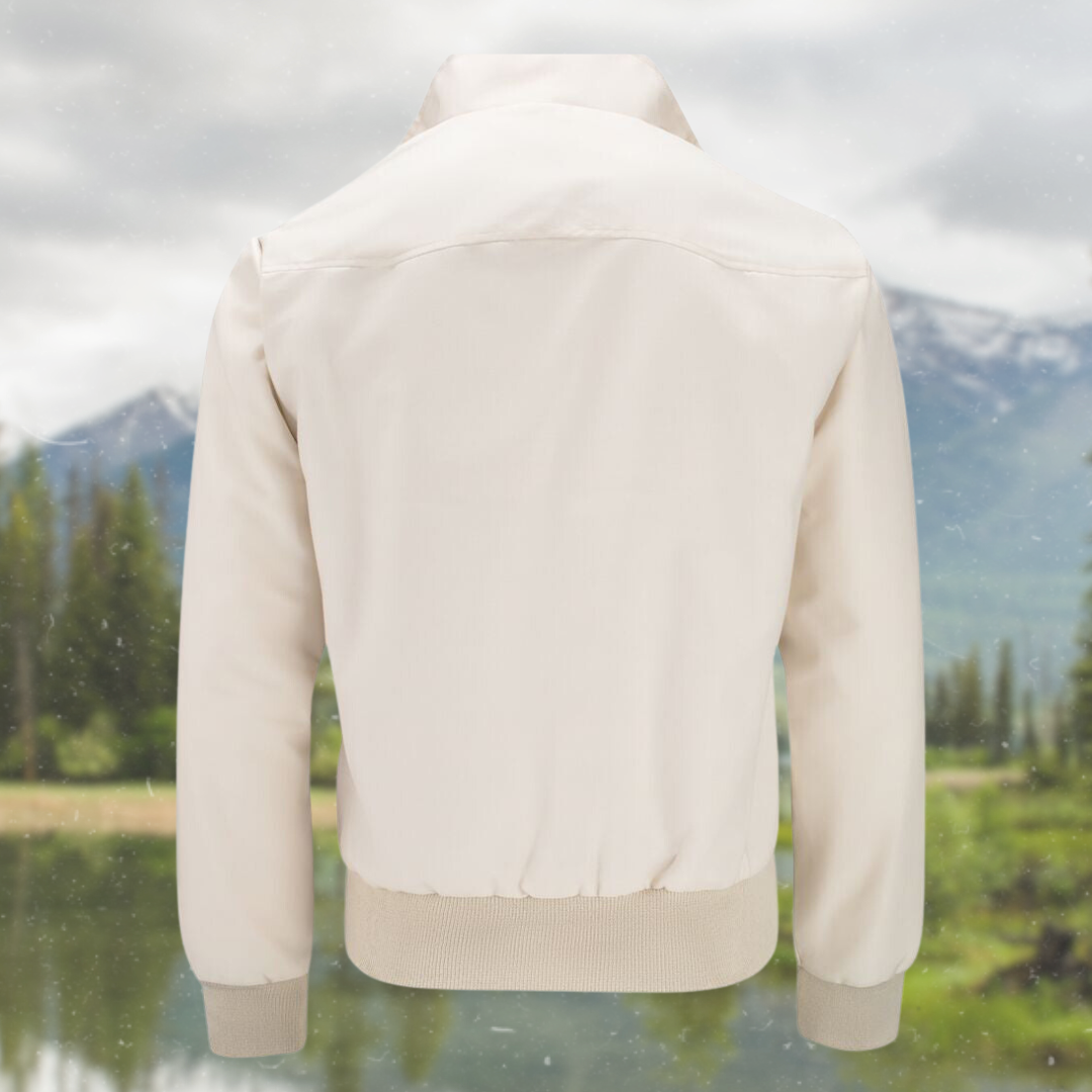 Bomber jacket homem Harrington com fecho de correr e punhos canelados