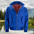 Bomber jacket homem Harrington com fecho de correr e punhos canelados