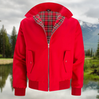 Bomber jacket homem Harrington com fecho de correr e punhos canelados
