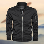 Bomber jacket homem leve com fecho de correr estilo harrington