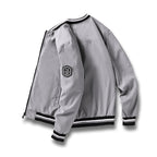 Jaqueta bomber masculina leve com fecho de correr estilo casual