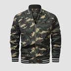 Jaqueta bomber masculina leve com fecho de correr estilo casual