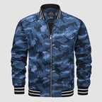 Jaqueta bomber masculina leve com fecho de correr estilo casual