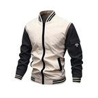 Bomber jacket homem com fecho de correr design casual outono