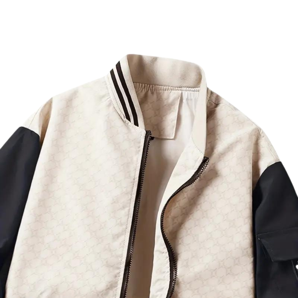 Bomber jacket homem com fecho de correr design casual outono