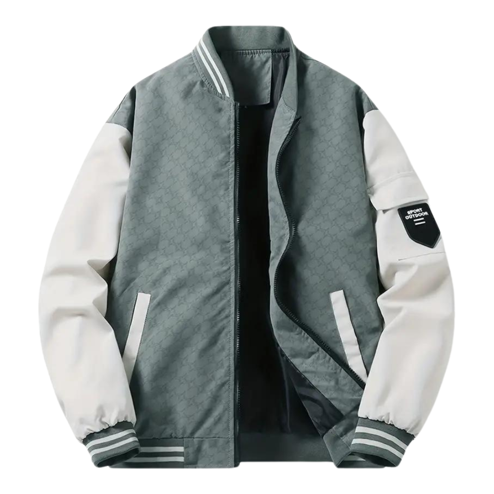 Bomber jacket homem com fecho de correr design casual outono
