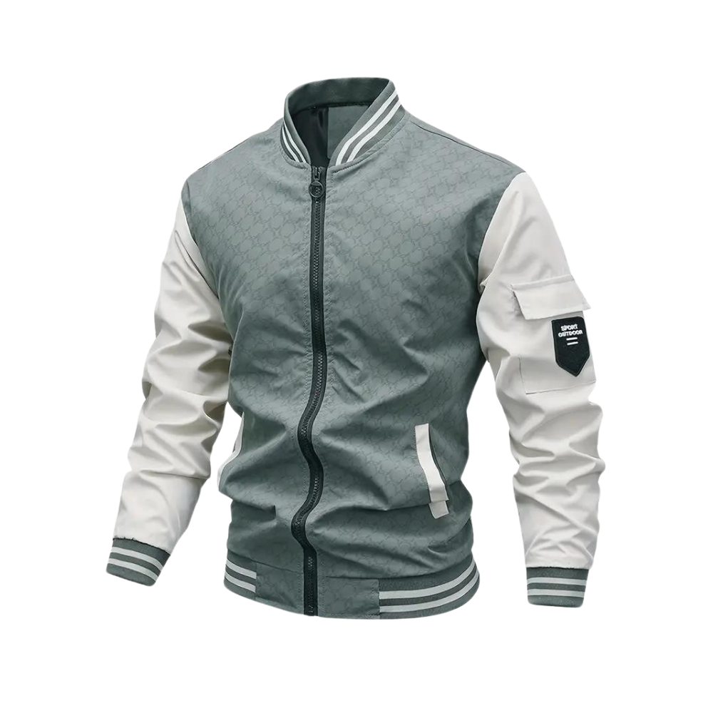 Bomber jacket homem com fecho de correr design casual outono