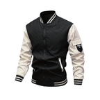 Bomber jacket homem com fecho de correr design casual outono