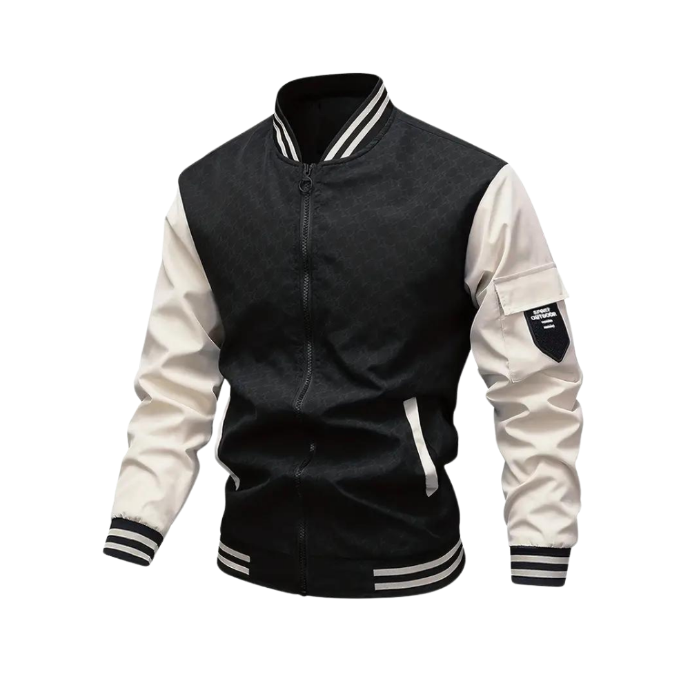 Bomber jacket homem com fecho de correr design casual outono