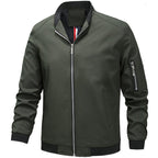 Bomber jacket leve homem com gola alta e fecho de correr