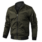 Bomber jacket leve masculina com fecho de correr, estilo vintage casual