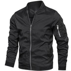 Bomber jacket leve homem com gola alta e fecho de correr