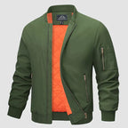 Bomber jacket masculina leve corta-vento com zíper frontal