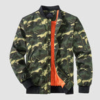 Bomber jacket masculina leve corta-vento com zíper frontal