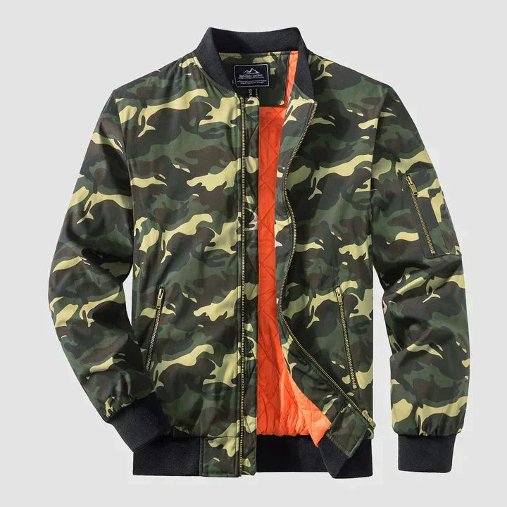 Bomber jacket masculina leve corta-vento com zíper frontal