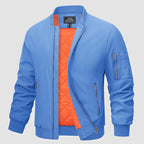 Bomber jacket masculina leve corta-vento com zíper frontal