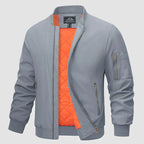 Bomber jacket masculina leve corta-vento com zíper frontal