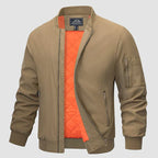 Bomber jacket masculina leve corta-vento com zíper frontal