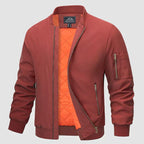 Bomber jacket masculina leve corta-vento com zíper frontal