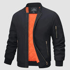 Bomber jacket masculina leve corta-vento com zíper frontal