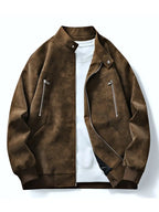 Bomber jacket homem fecho de correr corte largo outono